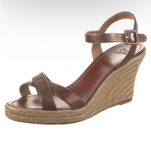 Christian Louboutin Bronze Wedge Sandals
